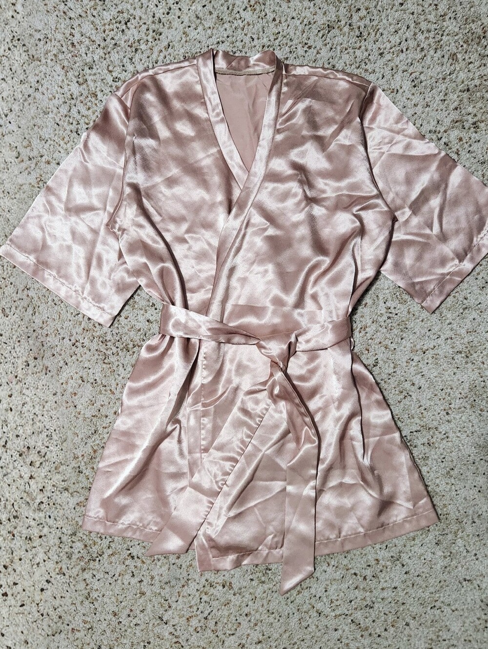 Blush Pink Satin Kimono Robe Bridal Bridesmaid Spa Robe Size XS-L